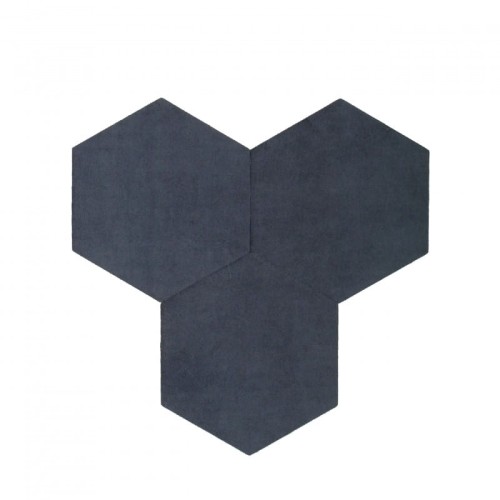 ciemnoszare hexagony materiałowe z podłożem korkowym decork textil line dark grey T002.jpg