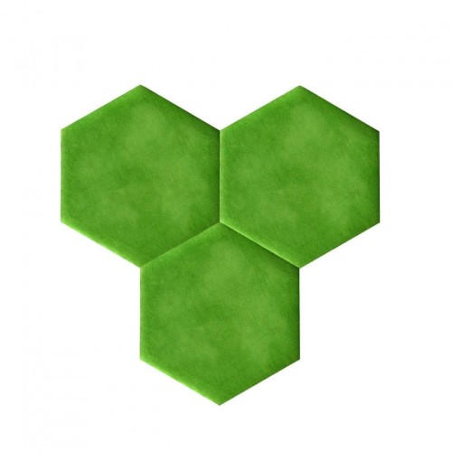 zielone hexagony dekoracyjne z materiału i korka decork textil line green T009.jpg