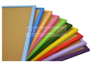 Tablica korkowa 60x70cm w kolorowej oprawie drewnianej lakierowanej