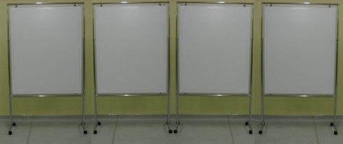 Parawan magnetyczny suchościeralny biały do pisania markerami 4 segmentowy